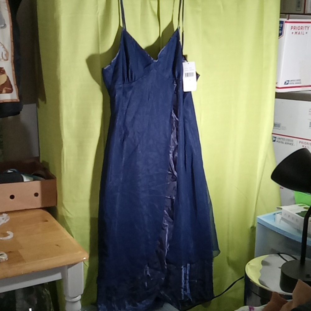 2x silky nightgown dark blue, new